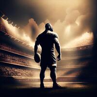 abstract elegant sport- rugby speler poster - ai gegenereerd beeld foto