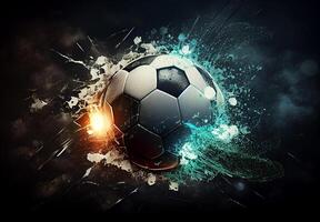 abstract sport- poster voetbal bal - ai gegenereerd beeld foto