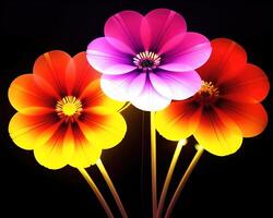 veelkleurig fantasie abstract bloemen door ai gegenereerd foto