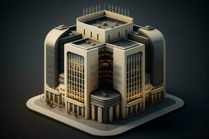 3d gebouw structuur Aan een oppervlak, 3d echt landgoed concept ai-gegenereerd artwork foto