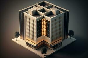 3d gebouw structuur Aan een oppervlak, 3d echt landgoed concept ai-gegenereerd artwork foto