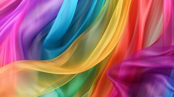 regenboog kleuren zacht luxe kleding stof lap, ai gegenereerd artwork foto