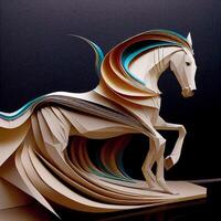 abstract fantasie spatten water en zand paard. generatief ai foto
