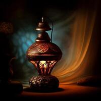 abstract fantasie oud antiek aladin lamp. generatief ai foto