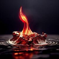 vlam Aan spatten water gedetailleerd levendig monumentaal. generatief ai. foto