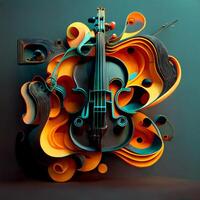 abstract surrealistisch viool. generatief ai foto