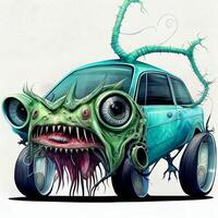 leven biomech spier auto monster door alex pardee naoto. generatief ai. foto