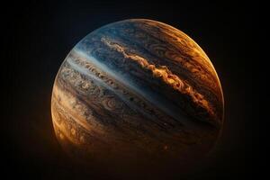 de planeet Jupiter, een visie van een planeet in de zonne- systeem. generatief ai foto