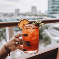 zomer cocktail. illustratie ai generatief foto