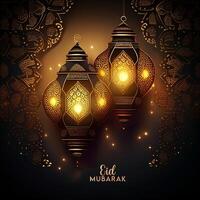 ai generatief mooi eid mubarak Arabisch Islamitisch achtergrond en banier ontwerp. foto