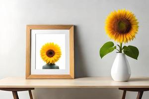 minimaal wit afbeelding kader canvas Scherm met bloem in vaas foto