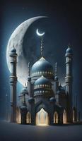 illustratie van verbazingwekkend architectuur ontwerp van moslim moskee Ramadan kareem, Islamitisch architectuur achtergrond Ramadan kareem, Islamitisch moskee, ramdan, ramzan, eid, cultuur, arabisch, genereren ai foto