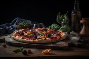 heet pizza. illustratie ai generatief foto