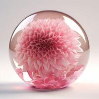 astra bloem in een kristal bal. .gemaakt met generatief ai foto