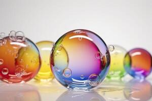 zeep regenboog bubbels achtergrond. generatief ai. foto