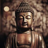 beeld van Boeddha standbeeld net zo album Hoes voor bemiddeling generatief ai foto