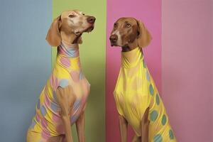 ai gegenereerd weimaraner honden in futuristische stijl foto