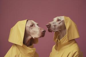 ai gegenereerd weimaraner honden in futuristische stijl foto