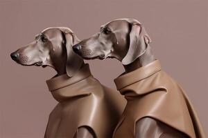 ai gegenereerd weimaraner honden in futuristische stijl foto