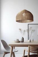 ai gegenereerd boho stijl dining kamer foto