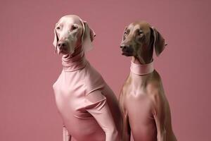 ai gegenereerd weimaraner honden in futuristische stijl foto