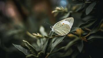 vlinder Aan natuurlijk achtergrond. illustratie ai generatief foto