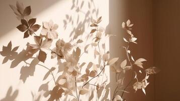 droog bloem beige achtergrond. illustratie ai generatief foto