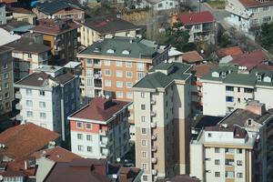 hoog hoek visie van woningen gebouwen in Istanbul stad foto