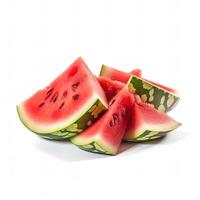plakjes van watermeloen fruit geïsoleerd beeld voor bespotten omhoog illustratie nog steeds beeld wit achtergrond met generatief ai foto
