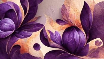 verrassend abstract Purper bloemen behang achtergrond illustratie. generatief ai foto