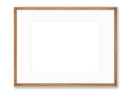 geïsoleerd foto kader Aan wit achtergrond, houten kader mockup