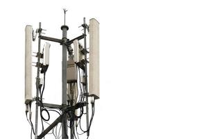 telecommunicatieverbinding mobiel cel telefoon torens. draadloze communicatie. foto