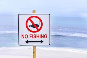Nee visvangst teken waarschuwing foto