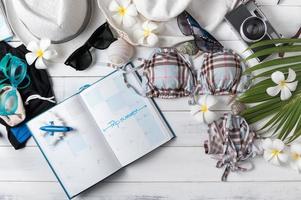 reizen plan, reis vakantie accessoires voor zomer reis foto