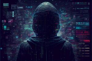 hacker in virtueel wereld. generatief ai foto