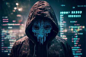 hacker in virtueel wereld. generatief ai foto