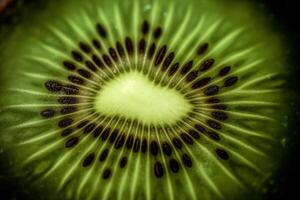 generatief ai, macro vers kiwi getextureerde achtergrond foto