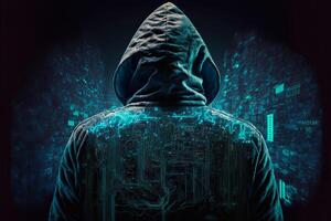 hacker in virtueel wereld. generatief ai foto