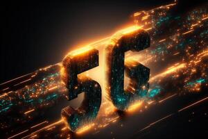 abstract 5g logo voor technologie achtergrond. generatief ai foto