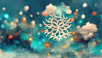 geweldig elegant vrolijk Kerstmis feestelijk sneeuwvlokken achtergrond. generatief ai foto