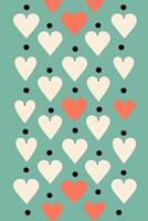 patroon van harten en dots Aan een taling achtergrond. generatief ai. foto