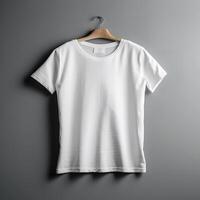 blanco wit t overhemd tee voor mockup illustratie met generatief ai foto