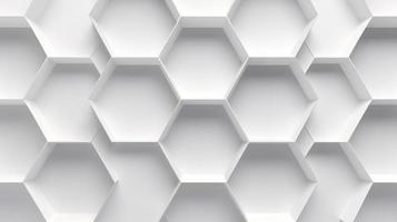 abstract 3d renderen van wit zeshoeken. futuristische achtergrond foto