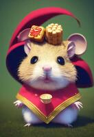 schattig weinig antropomorf hamster. generatief ai foto