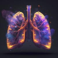 menselijk longen medisch en Gezondheid zorg conceptuele illustratie, 3d veroorzaken, genereren ai foto