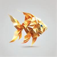 goud vis gemaakt uit van origami papier. generatief ai. foto