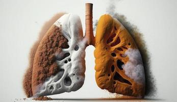 3d weergegeven medisch accuraat illustratie van long kanker, long kanker diagnose en menselijk longen ziekte. long kanker of longontsteking, anatomie, gezondheidszorg of geneeskunde concept , genereren ai foto