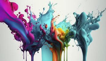 abstract zacht kleurrijk inkt plons in water achtergrond , generatief ai foto