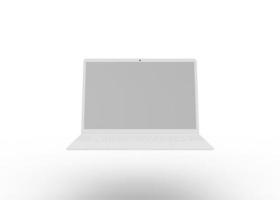 3d renderen realistisch laptop mockup met blanco scherm geïsoleerd foto