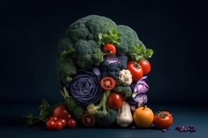 artistiek groente symboliseert gezond voeding en gezond keuzes, generatief ai. foto